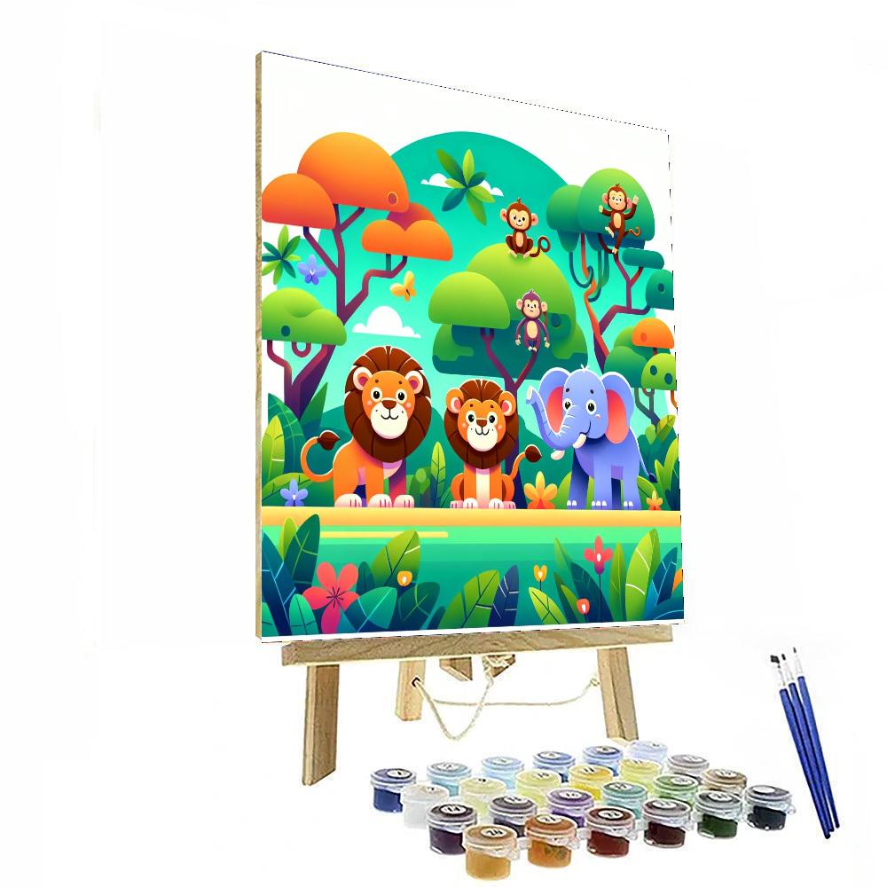 Daring Adventure Animals Paint By Numbers Art