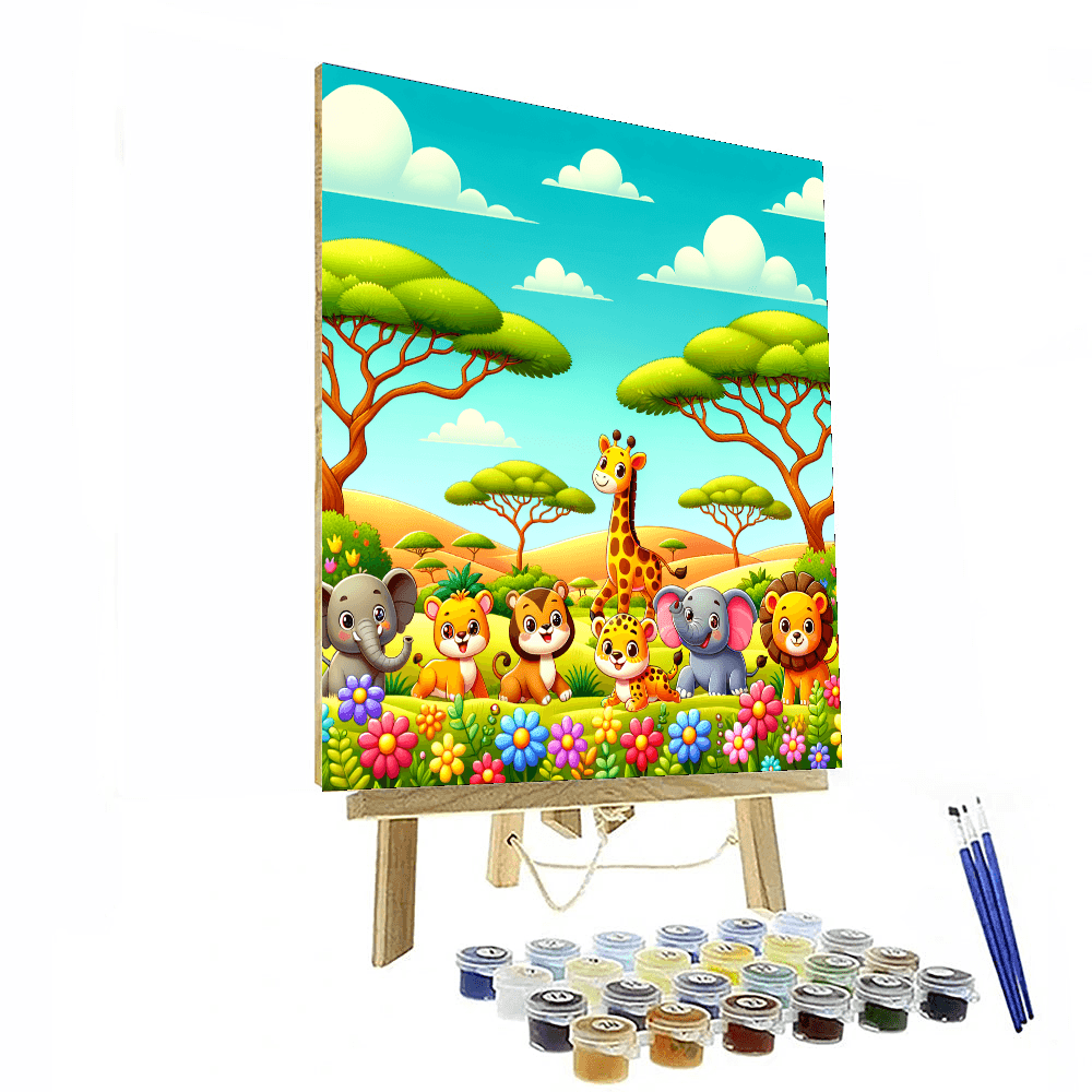Sunny Safari Expedition Number Painting