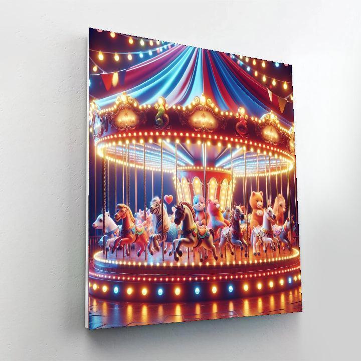 Charming Circus Carousel Paint By Numbers Art