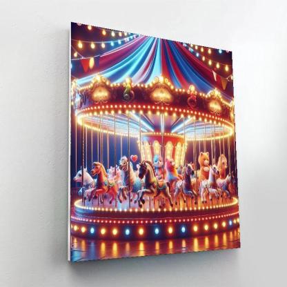 Charming Circus Carousel Paint By Numbers Art