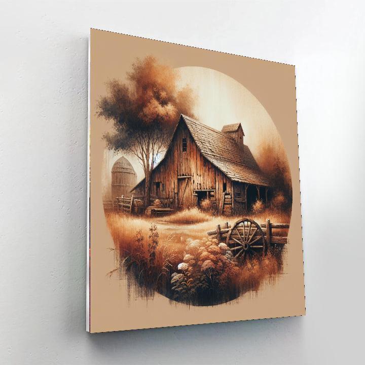 Rustic Vintage Barn DIY Paint By Numbers