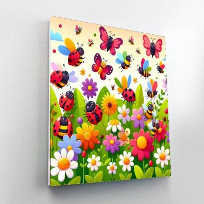 Whimsical Bug Friends Paint By Numbers Art