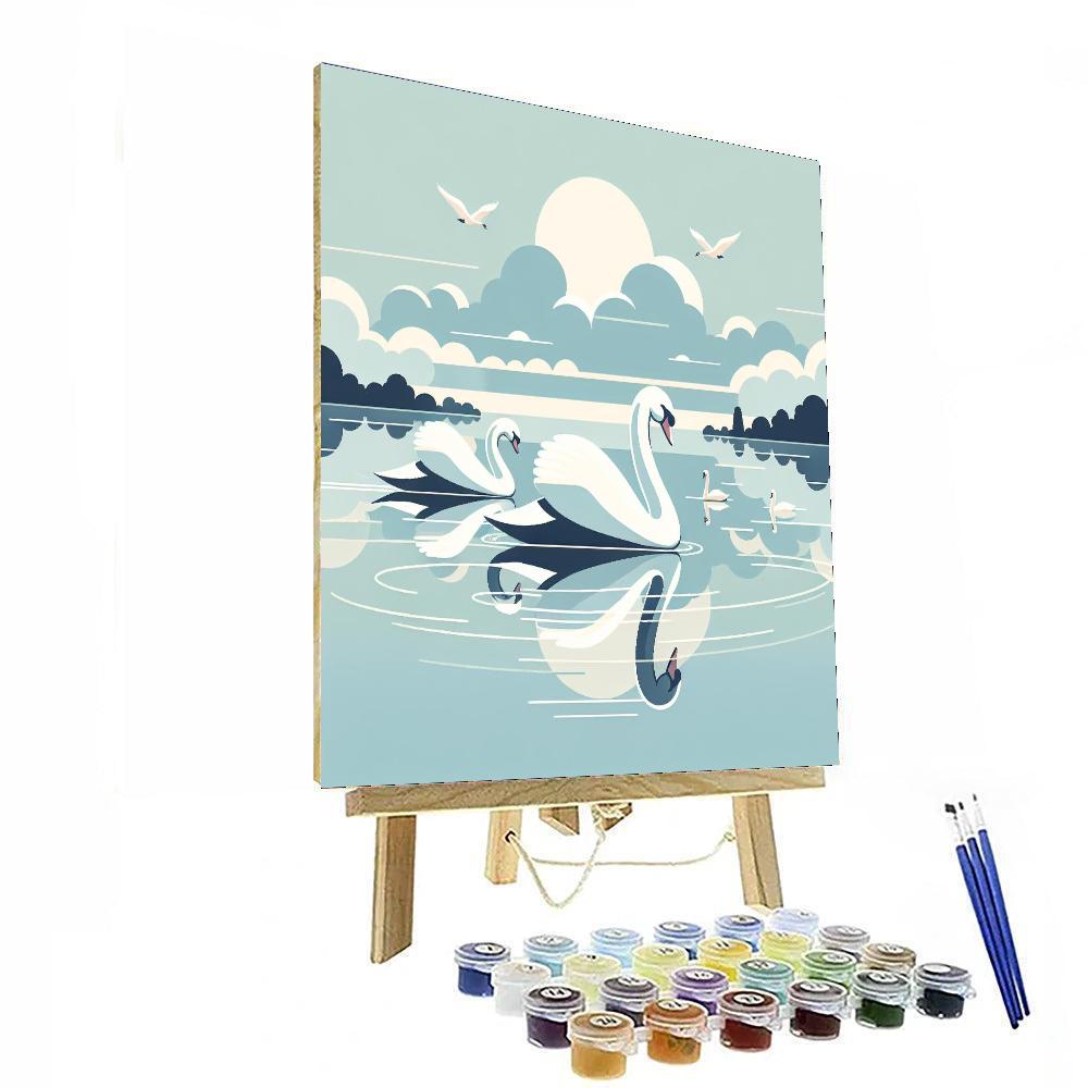 Serene Swan Lake Ballet Painting By Numbers Kit