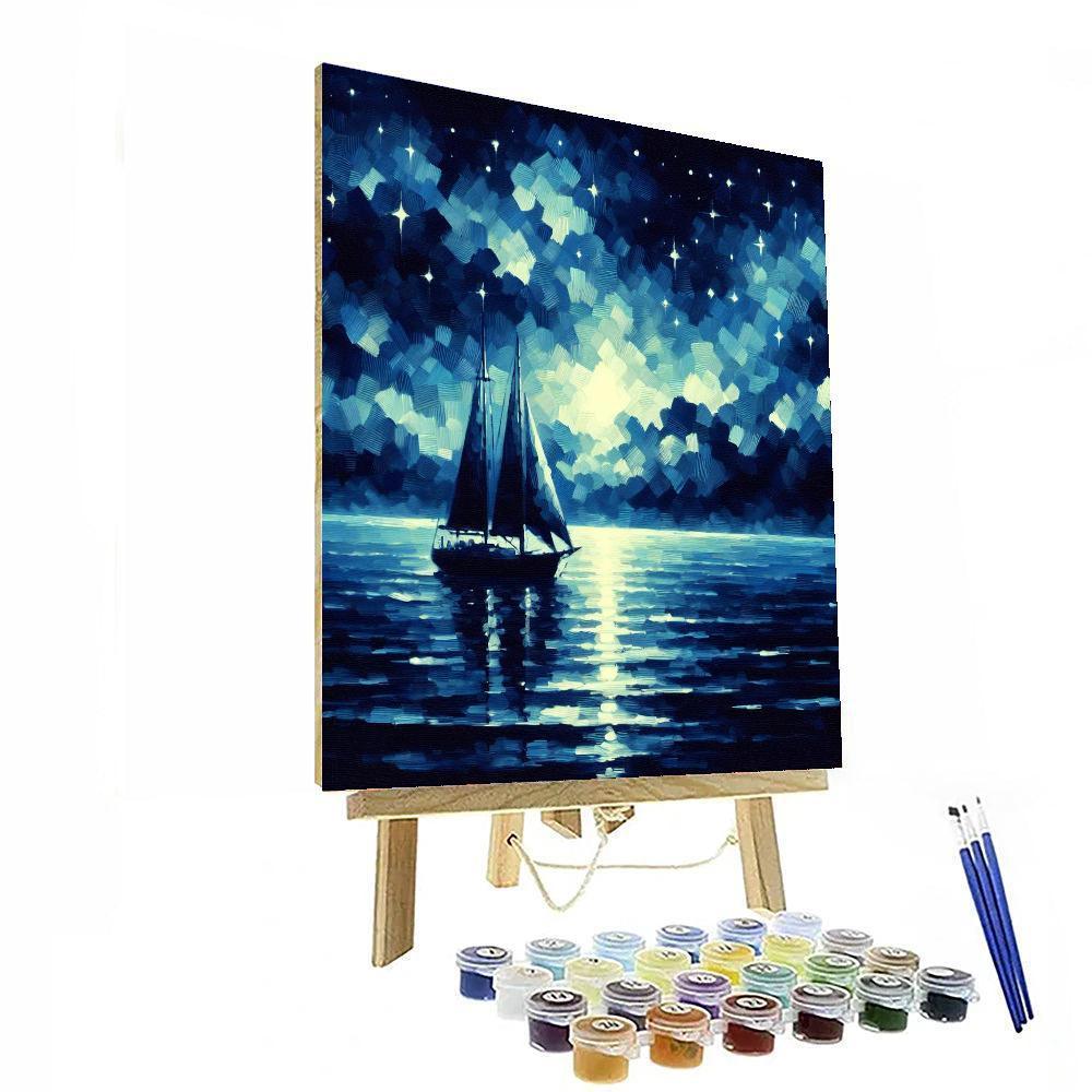 Sailing Under Starlit Skies Number Painting