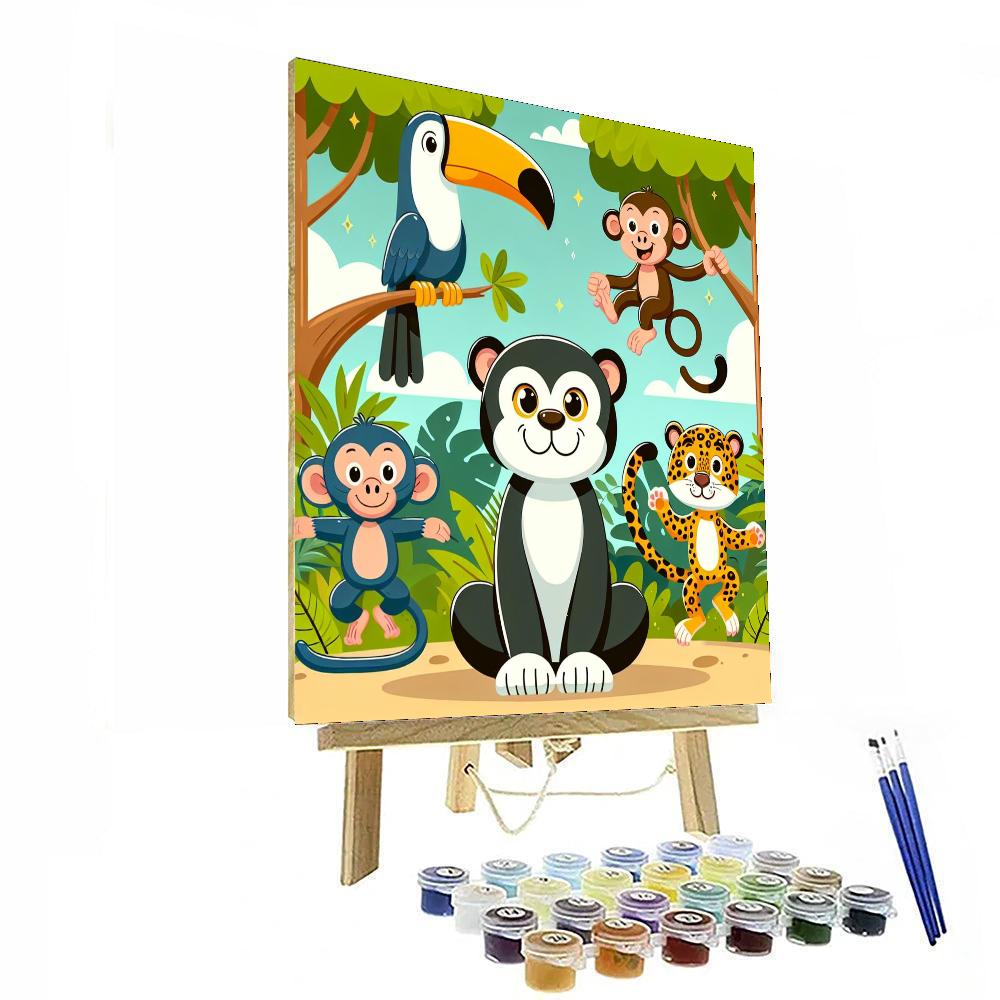 Fantasy Jungle Friends Number Painting