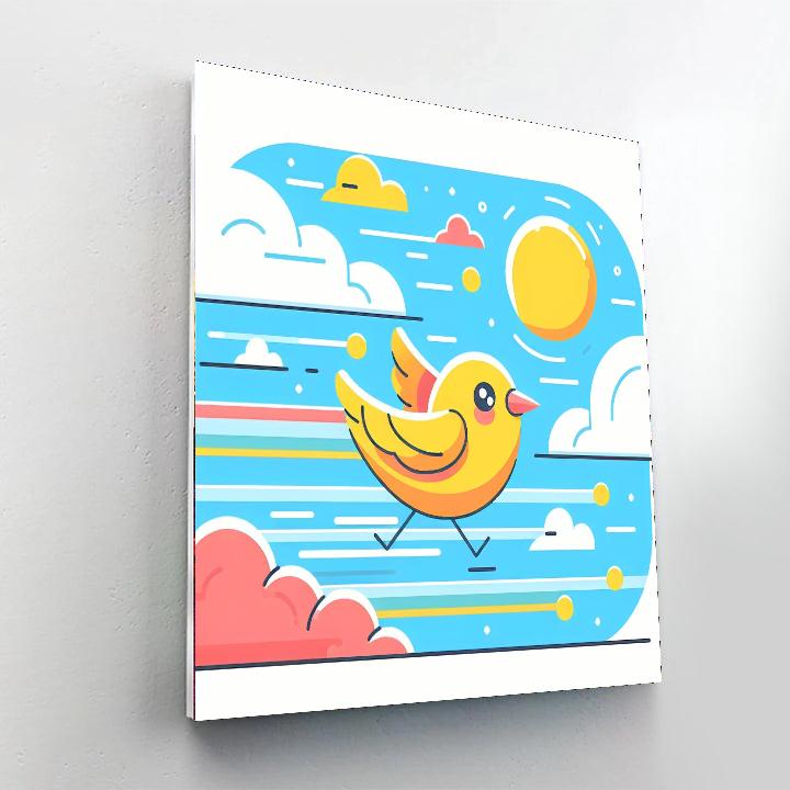 Curious Bird's Skyward Flight Paint By Color