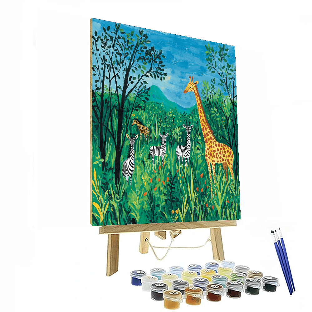Henri Rousseau Inspired Wild Serengeti Safari  Paint By Color
