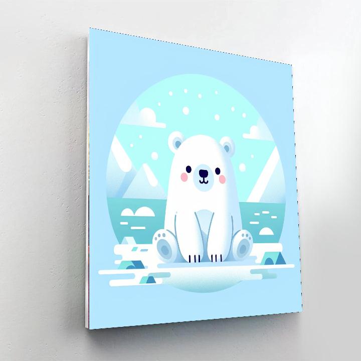 Cuddly Polar Bear Winter Numbered Painting Kits