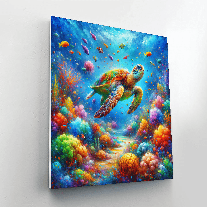 Colorful Sea Turtle Journey Numbered Painting Kits