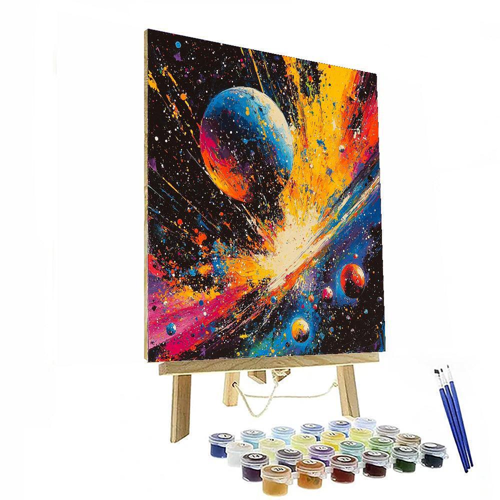 Jackson Pollock Inspired Celestial Body Collage  Paint By Numbers