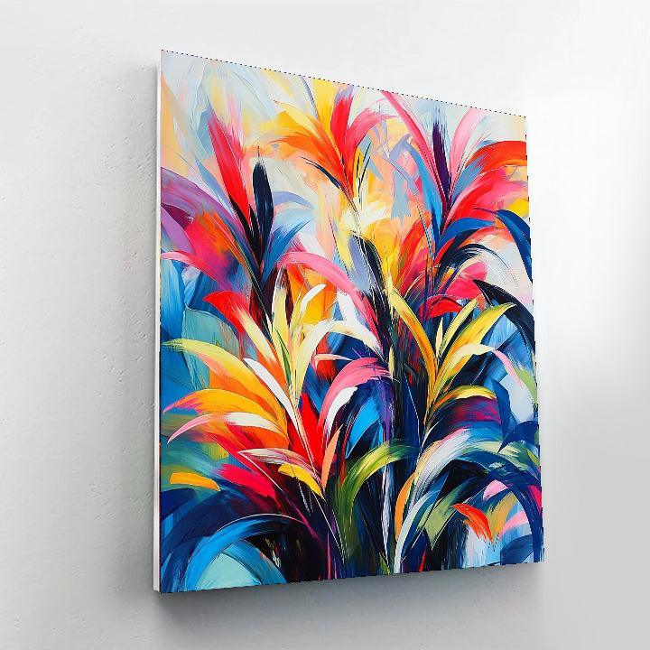 Modern Expressionist Style Inspired Vivid Abstract Bloom  Paint By Numbers Kits