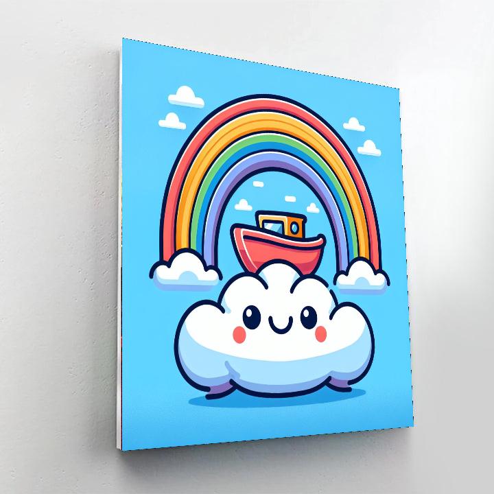 Sailing On A Rainbow DIY Paint By Numbers