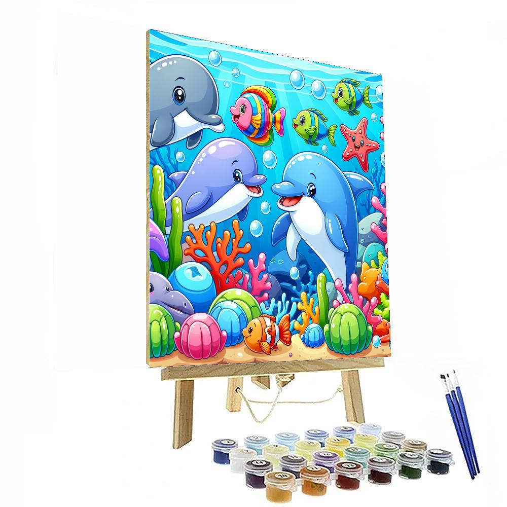 Colorful Underwater Friends Paint By Numbers Art