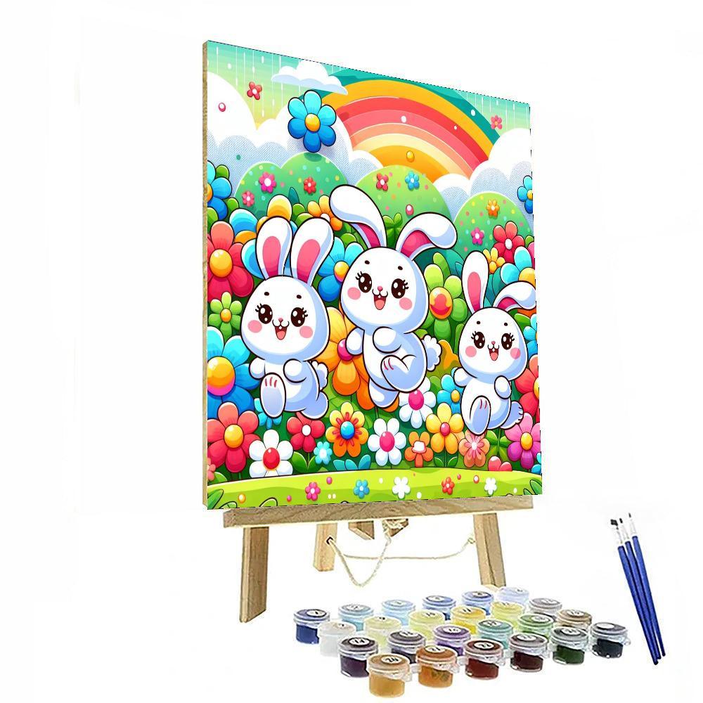 Bouncing Bunny Hop Paint By Numbers Art