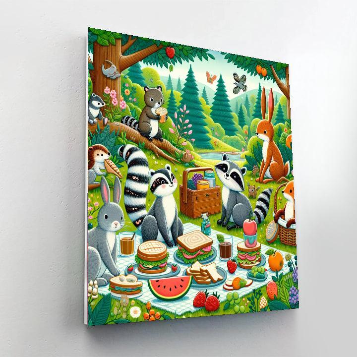 Forest Picnic Party Painting By Numbers Kit