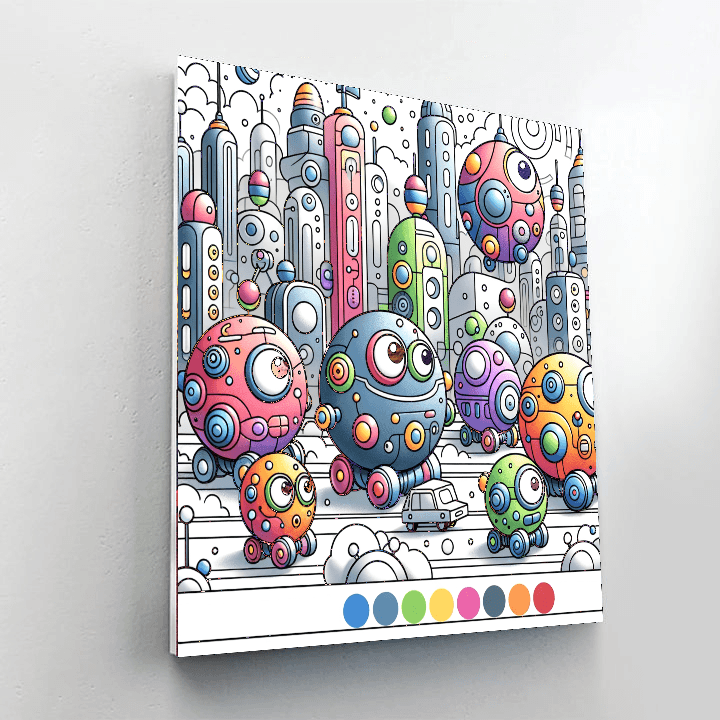 Funky Robot Adventures Paint By Number