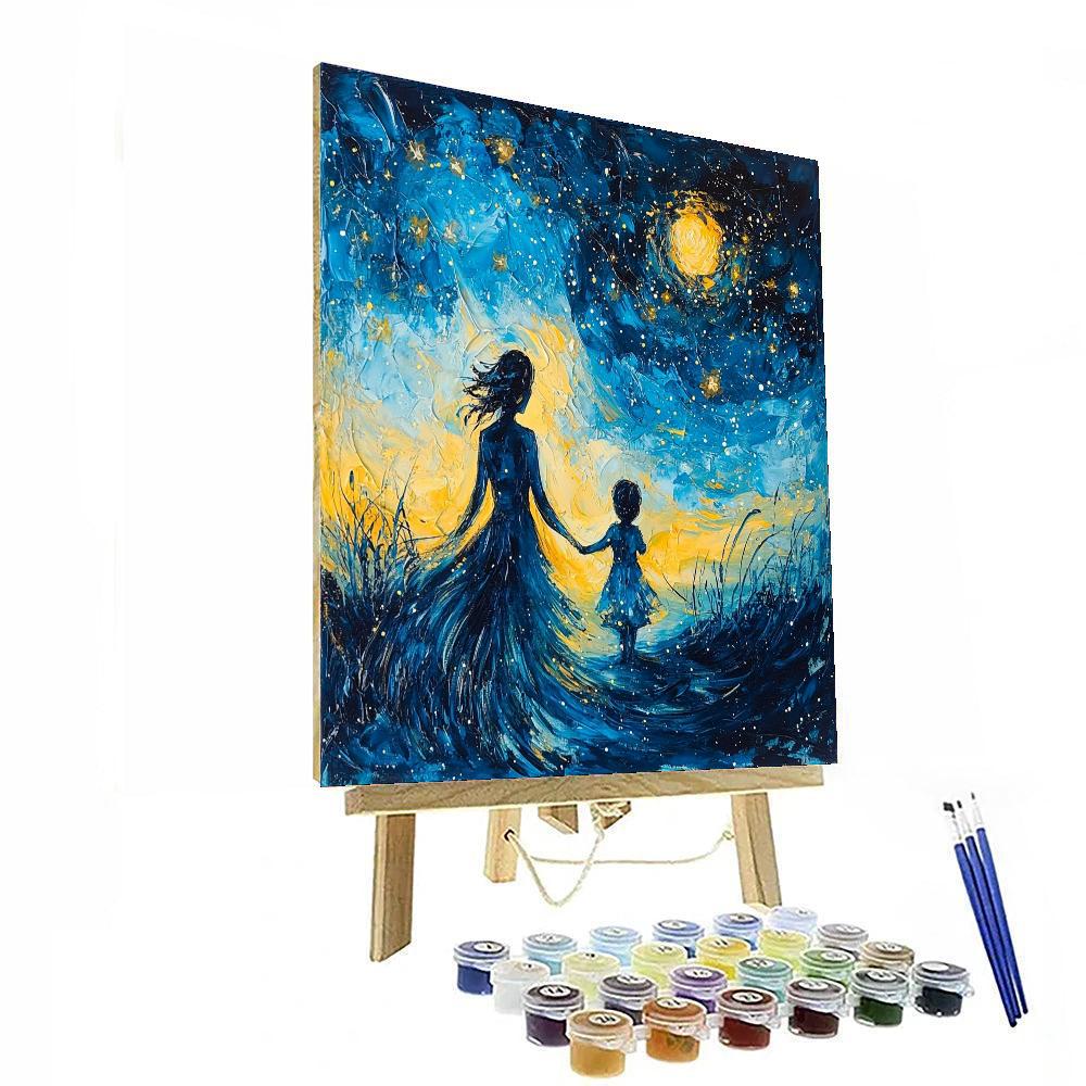 Mother And Child Under The Stars Paint By Color