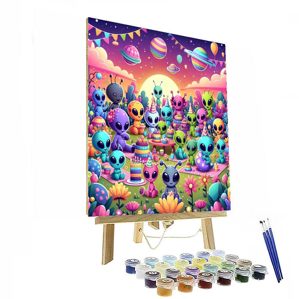 Alien Garden Party Painting By Numbers Kit