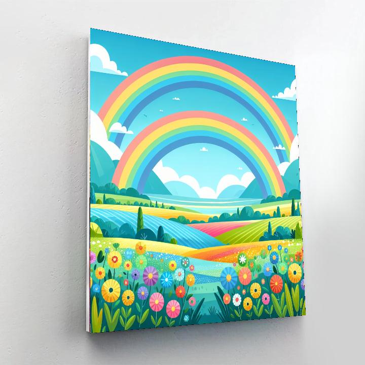 Rainbow Fantasy Land Number Painting