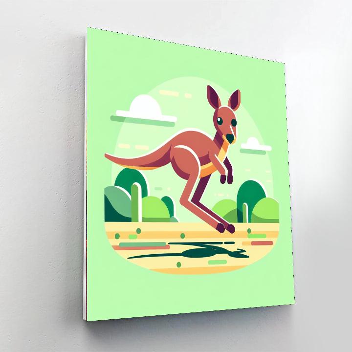 Bouncing Kangaroo Kapers Paint By Numbers Art