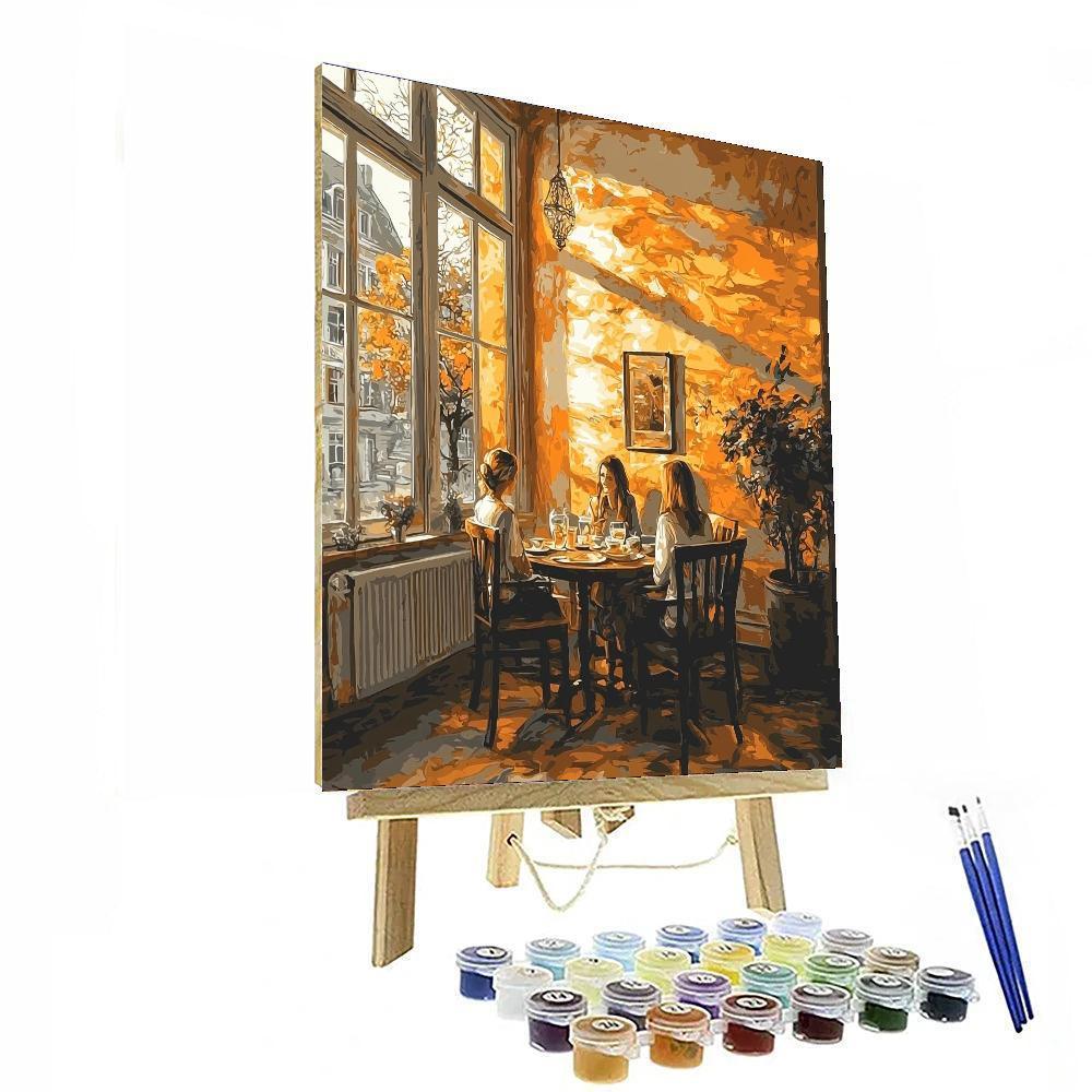 Johannes Vermeer Inspired Vermeer's Harmonious Hearth  Numbered Painting Kits