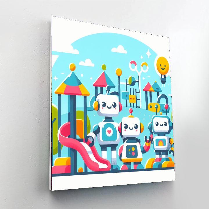 Robot Playground Paint By Numbers Art