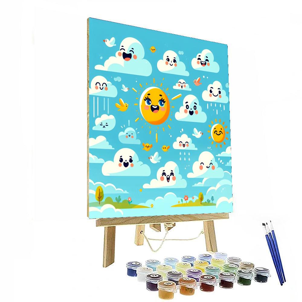 Cute Cloudy Day Paint By Numbers Art