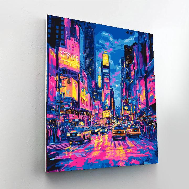 Roy Lichtenstein Inspired Neon Dreams Of Metropolis  Painting By Numbers Kit