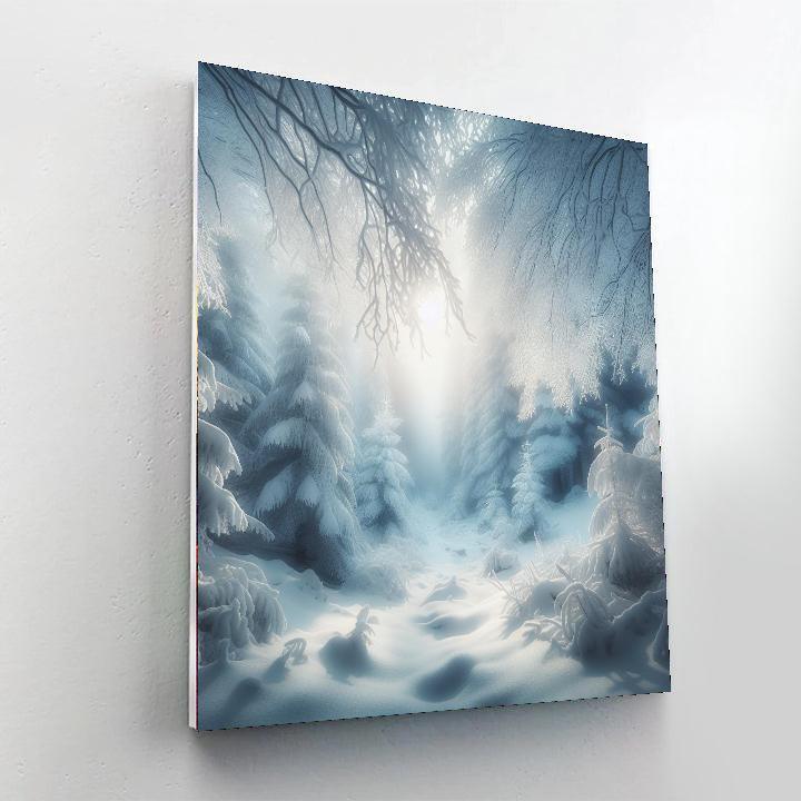 Quiet Snowy Woodland Paint By Numbers Art