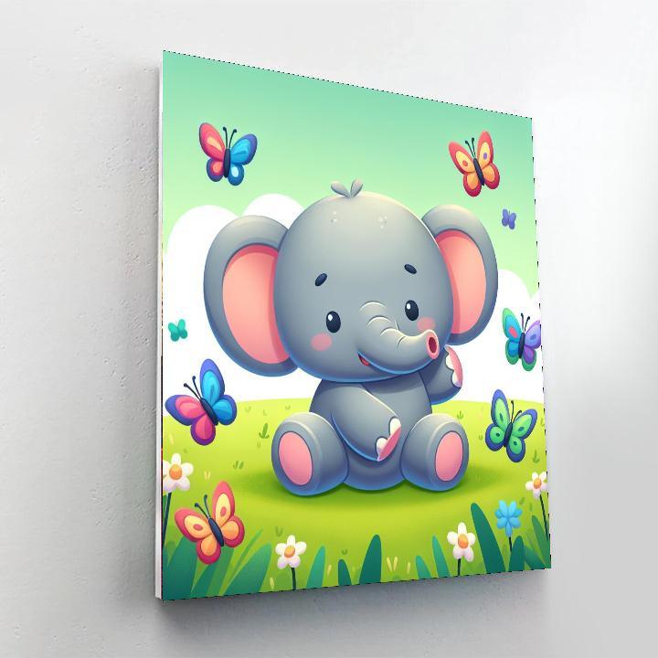 Cuddly Baby Elephant Painting By Numbers Kit