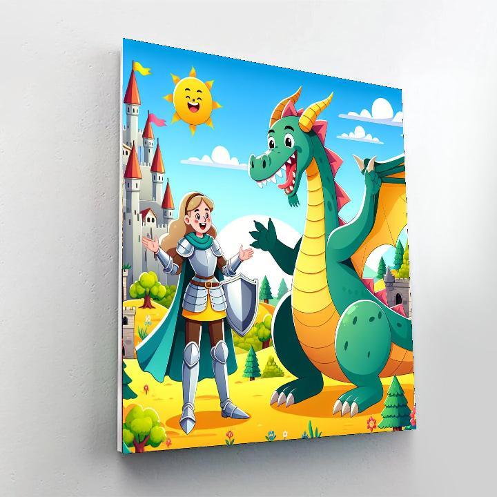 Courageous Knights And Dragons Paint By Numbers