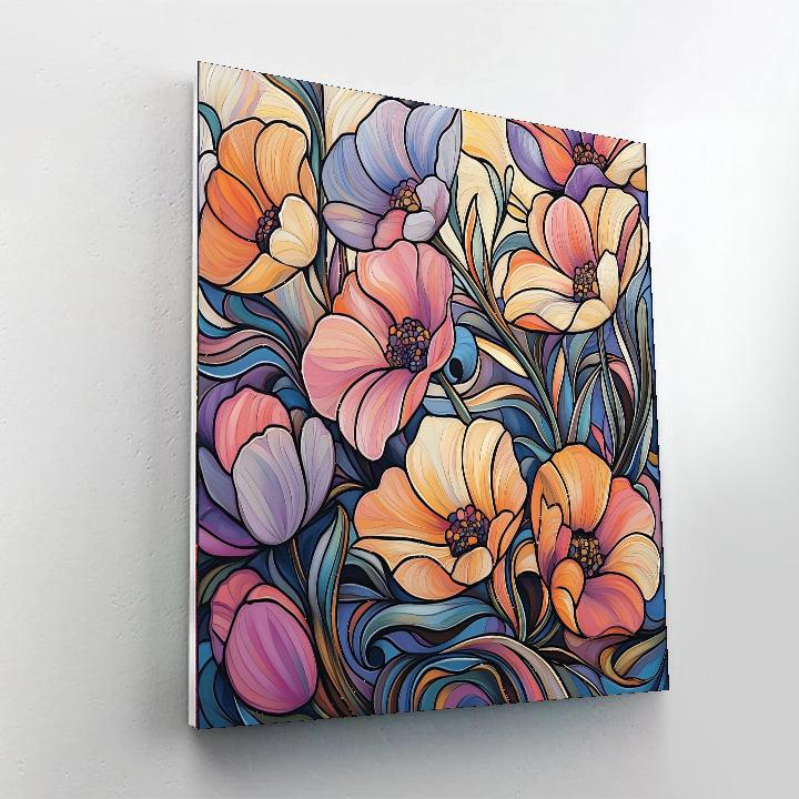 Alphonse Mucha Inspired Botanical Ballet  Painting Number Kit