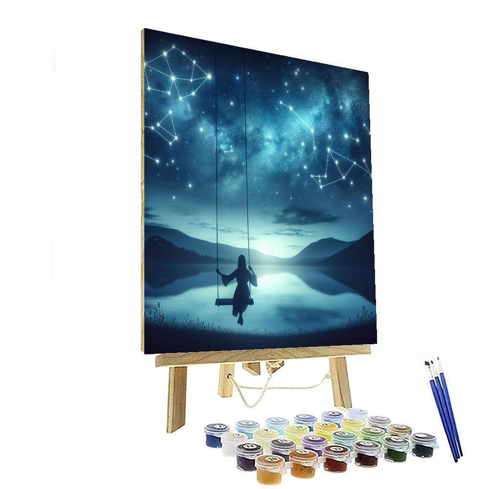 Starry Serenade On A Swing Painting By Numbers Kit
