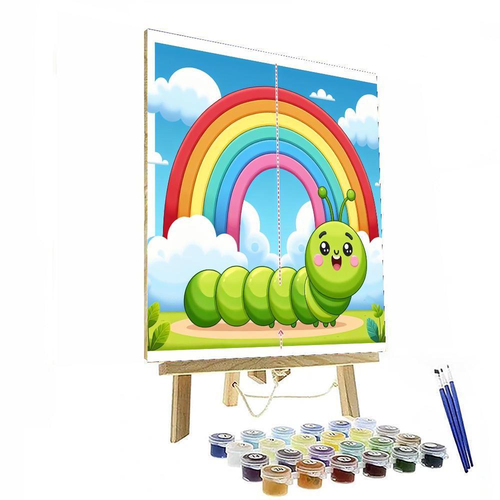 Bright Rainbow Caterpillar Numbered Painting Kits