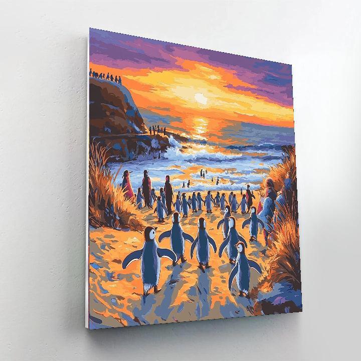 Penguin Parade At Phillip Island Painting Number Kit