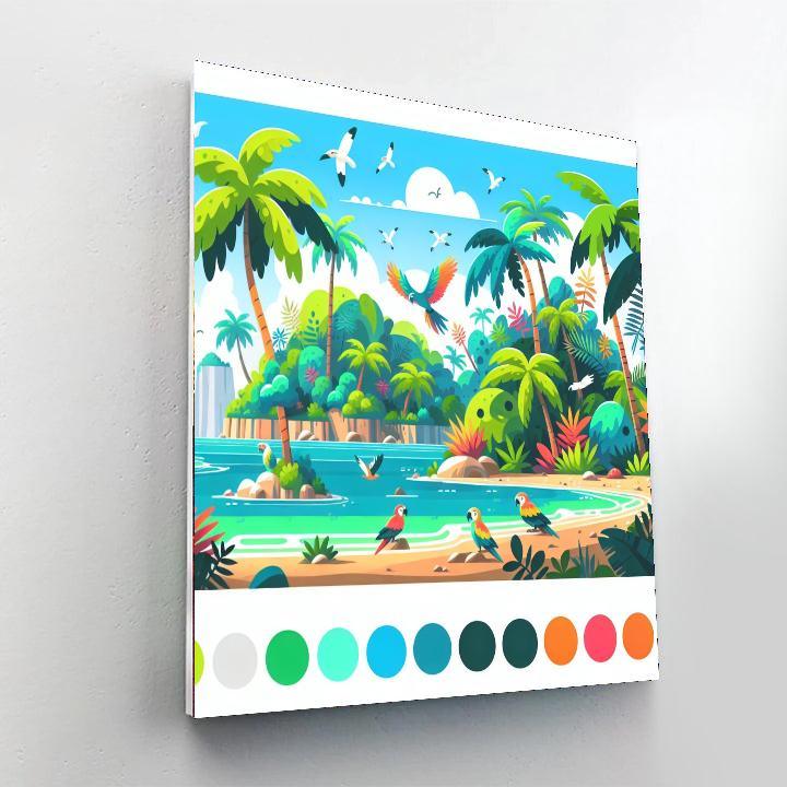 Tropical Island Journey Painting By Numbers Kit