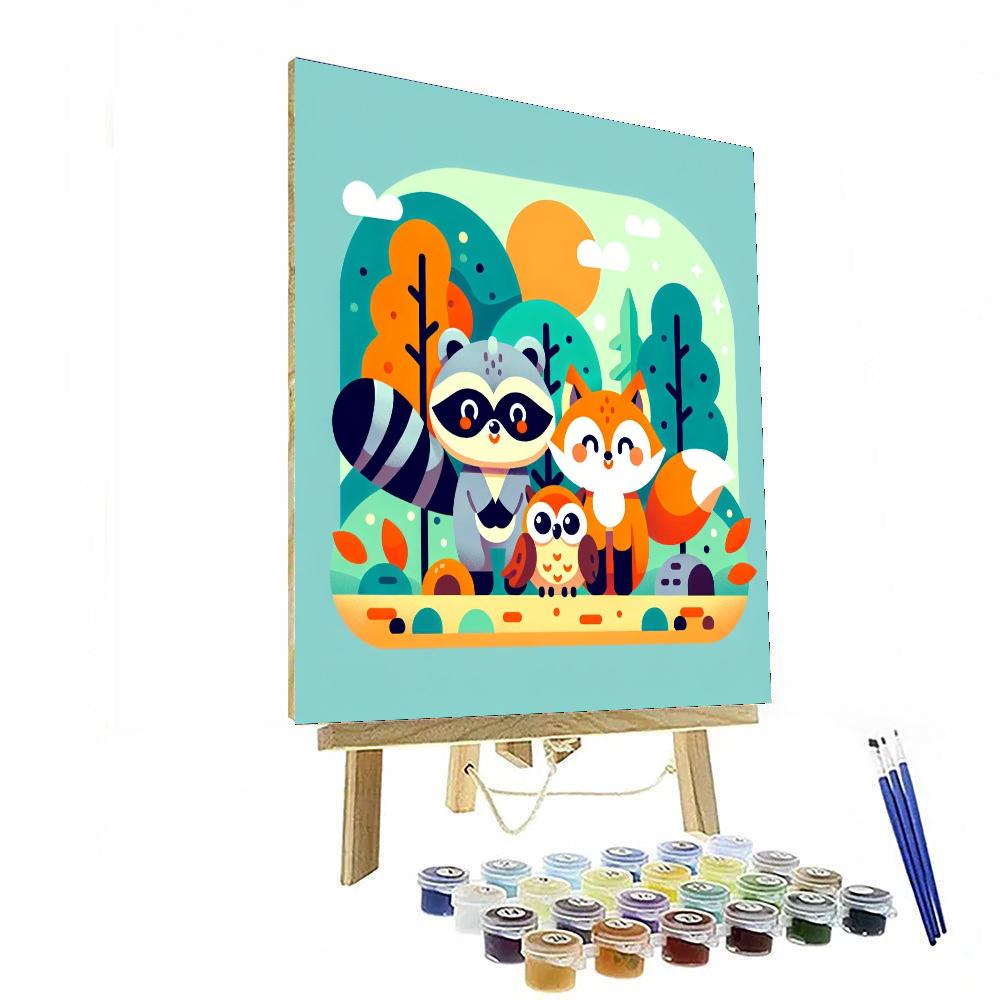 Fun Forest Friends Painting Number Kit