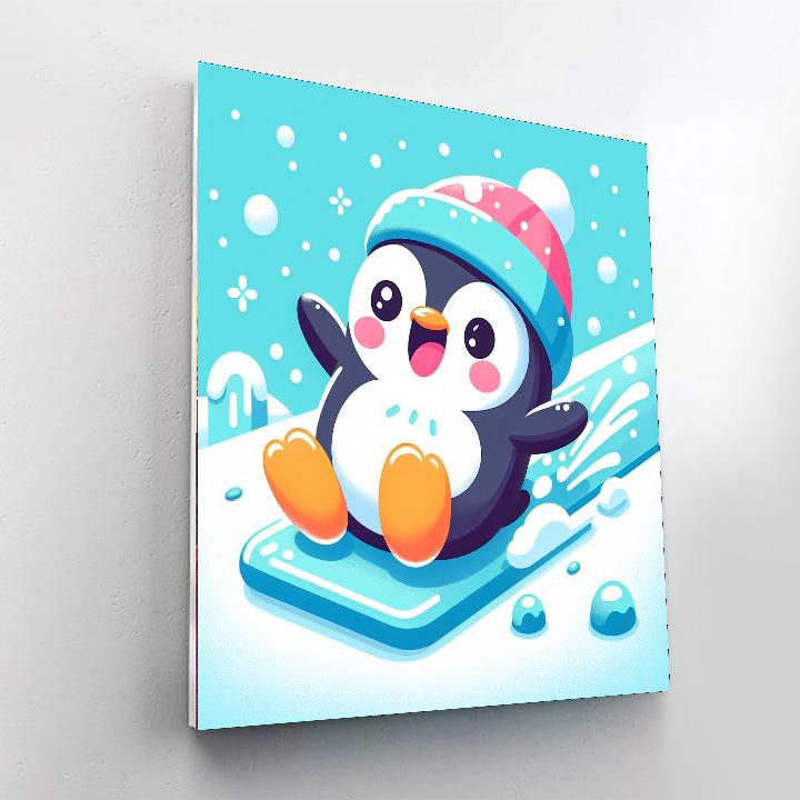Funky Little Penguin Paint By Numbers Art