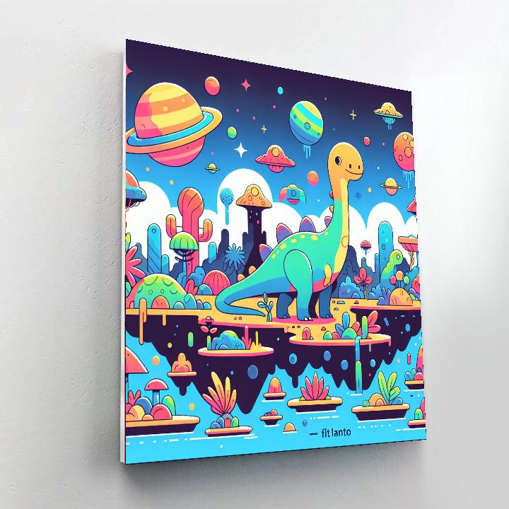 Space Dinosaur Discovery Number Painting