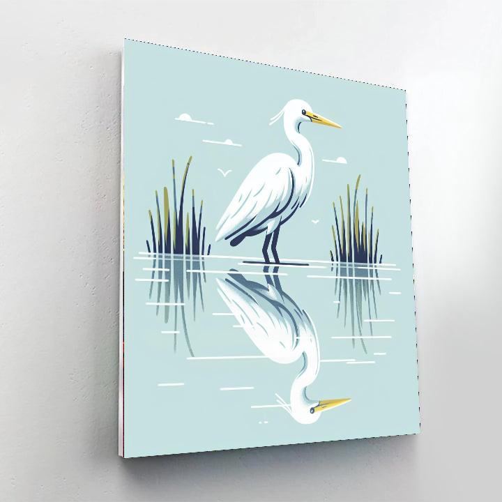 Eager Egret Paint By Numbers Art