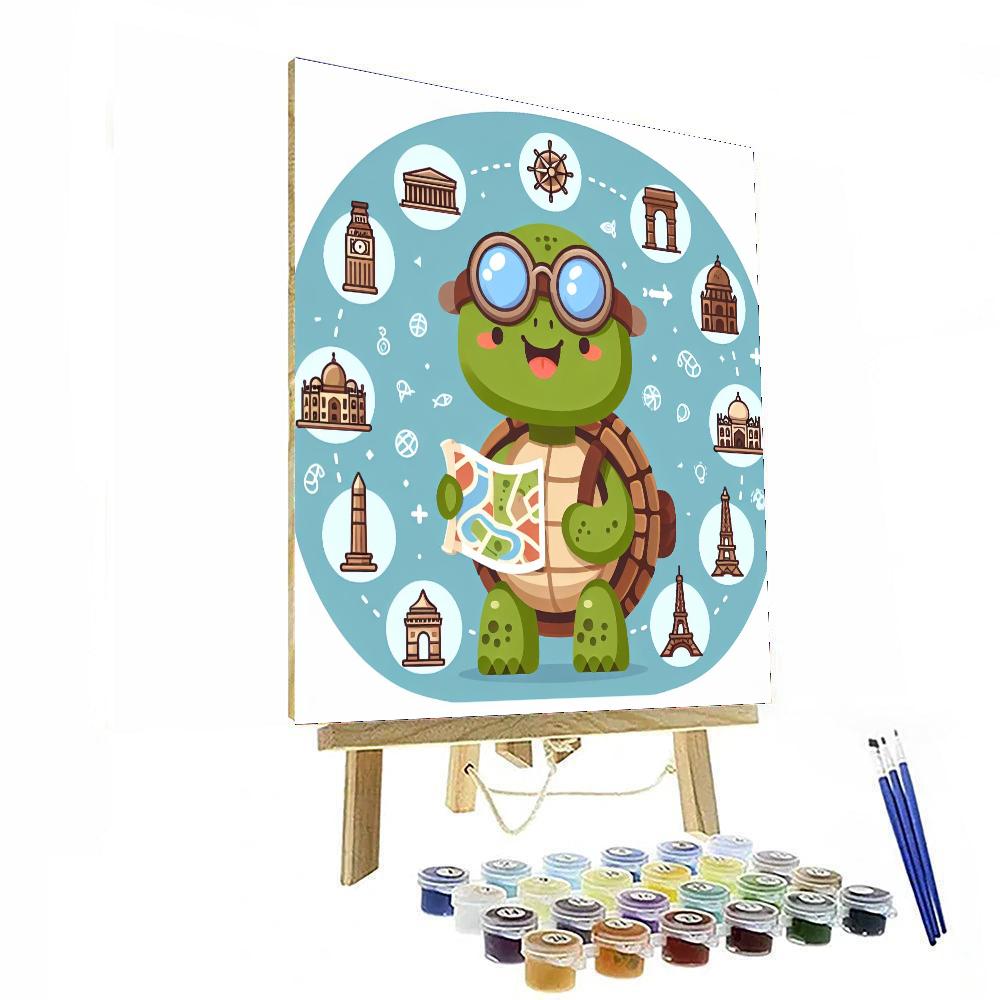 Time Travel Tortoise Number Painting