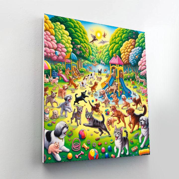 Playful Pet Adventure Painting By Numbers Kit