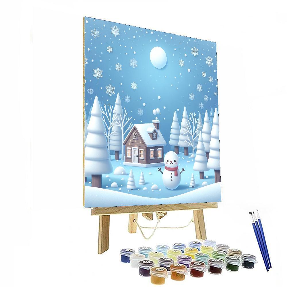 Magical Snowy Landscape Number Painting