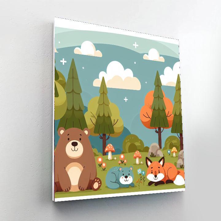 Cozy Woodland Hideaway Number Painting