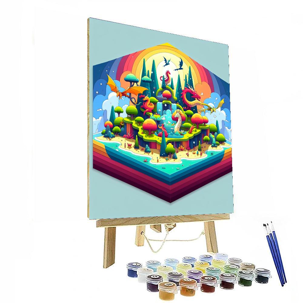 Enchanted Island Adventure Painting By Numbers Kit