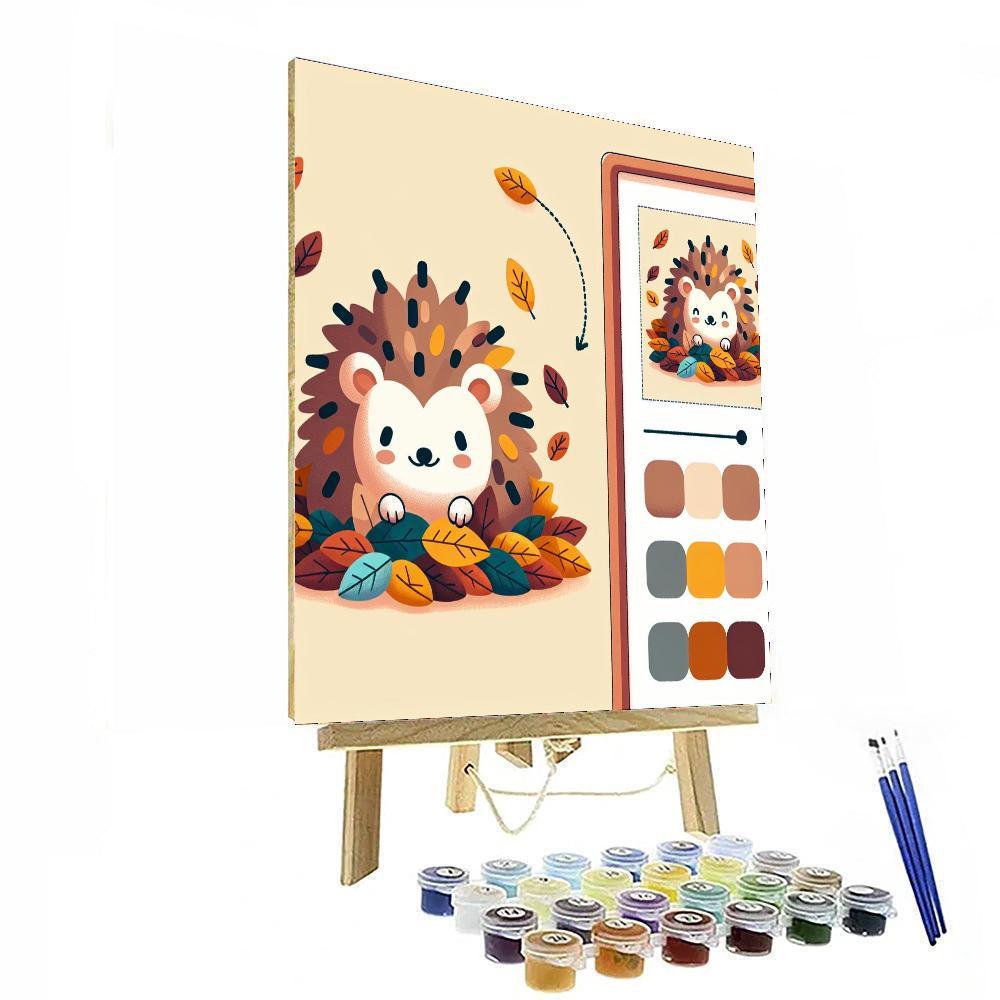 Merry Hedgehog Gathering Paint By Number