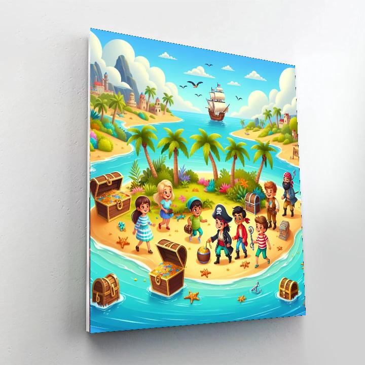 Fun Pirate Treasure Hunt Painting By Numbers Kit