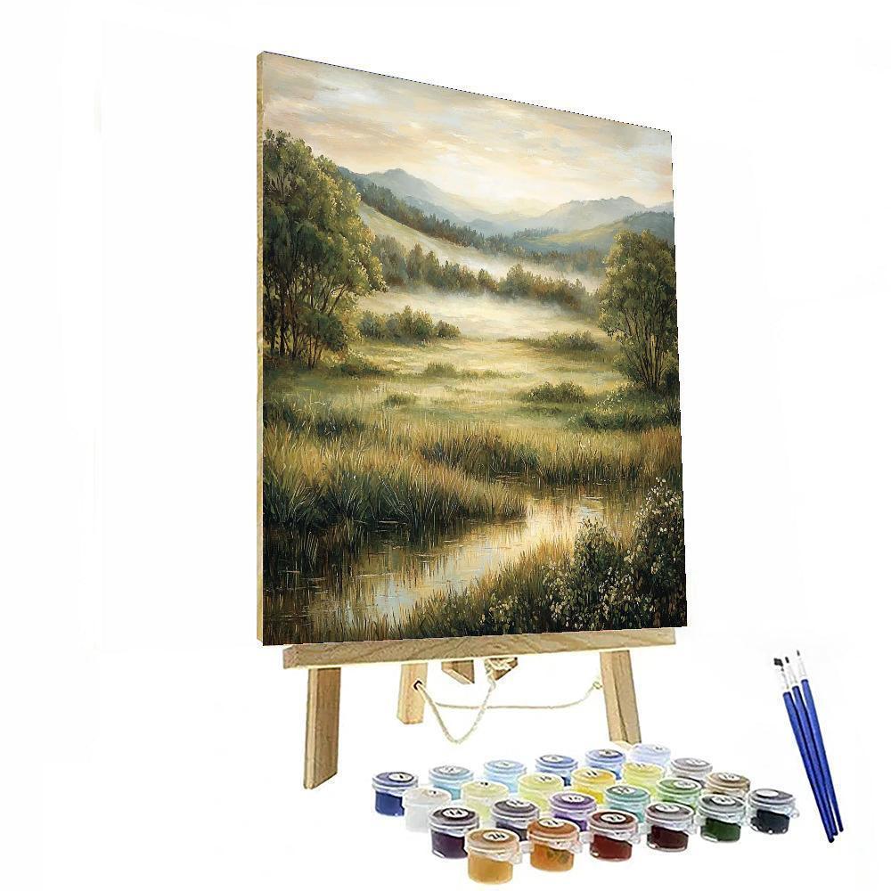 Paul Cézanne Inspired Misty Morning Meadows  DIY Paint By Numbers