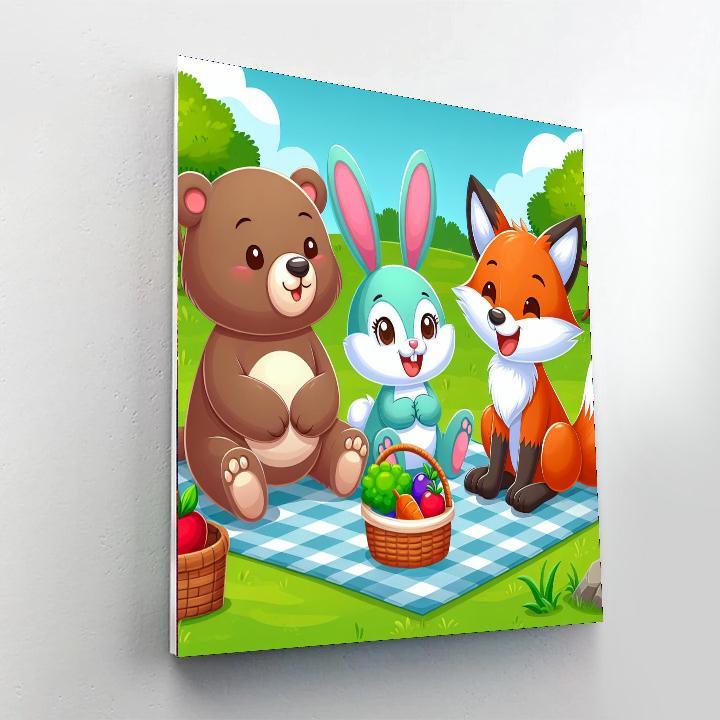 Joyful Animals Picnic Painting By Numbers Kit