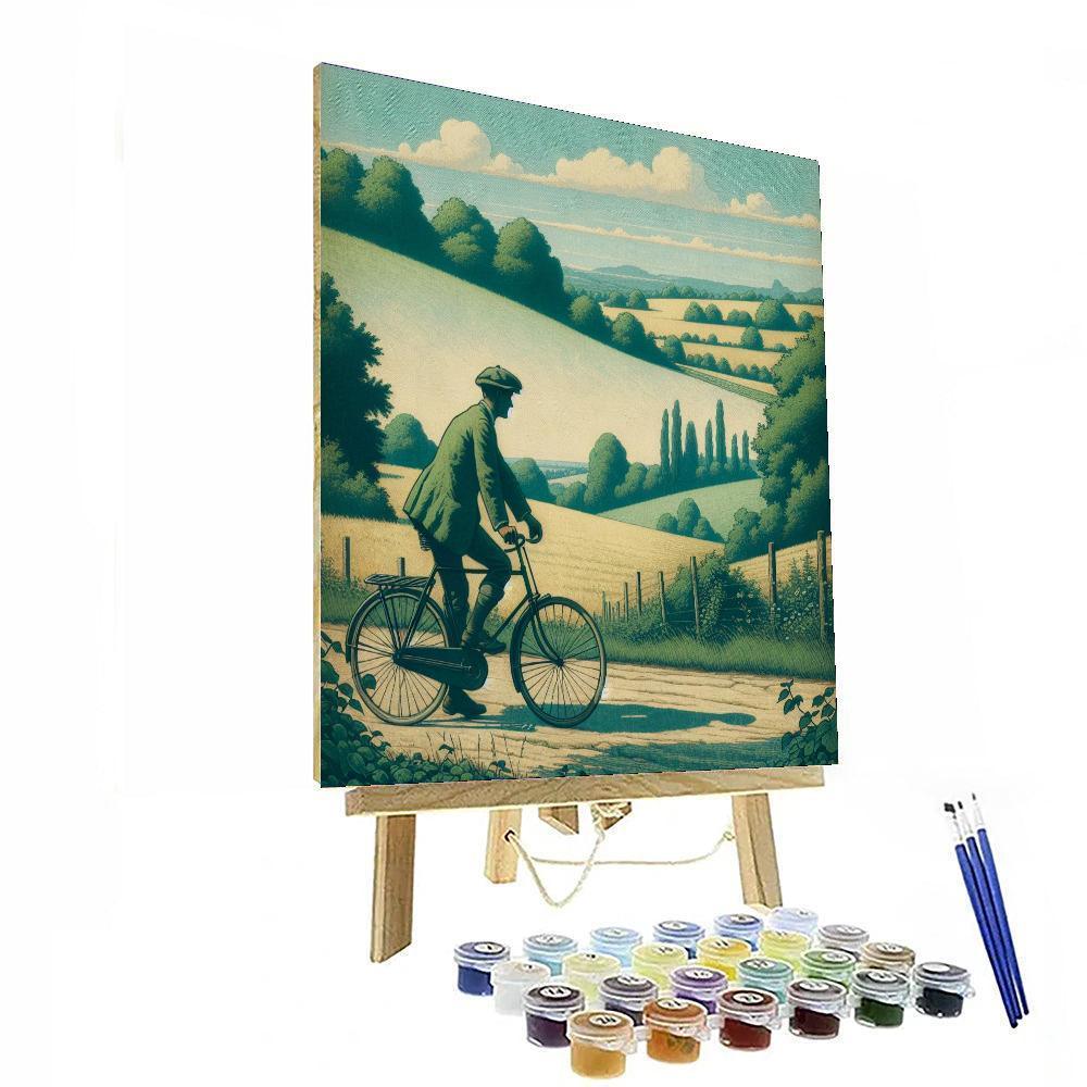 Vintage European Bicycle Tour Paint By Numbers Kits